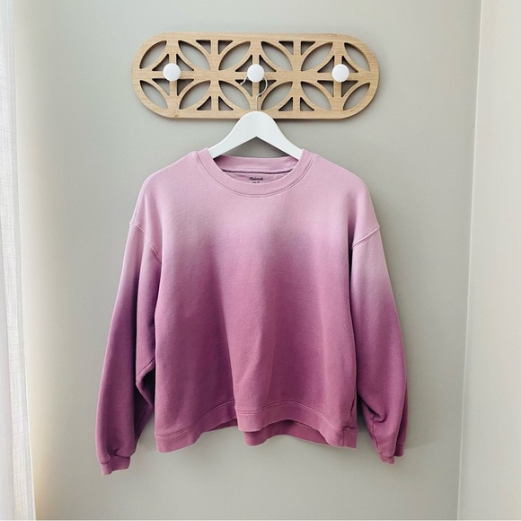 Madewell Tops - Madewell Dip-Dye Cotton Swing Sweatshirt Purple Sz Medium